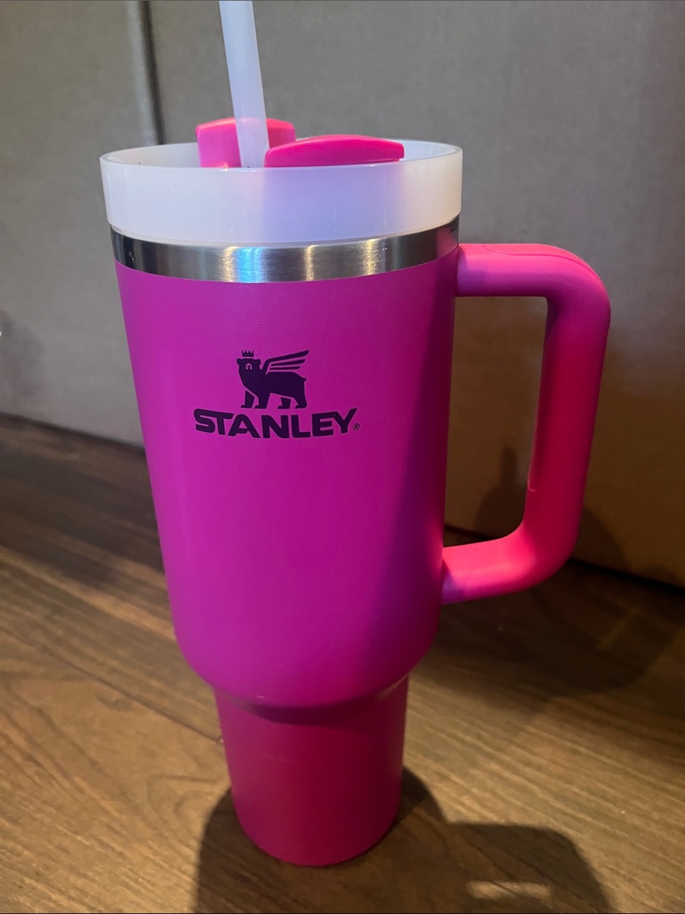 Stanley Hot Pink Insulated Tumbler with Handle and Straw-Ready Lid
